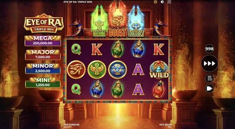Eye of Ra Triple Win - Wild i rënë në rrotulla