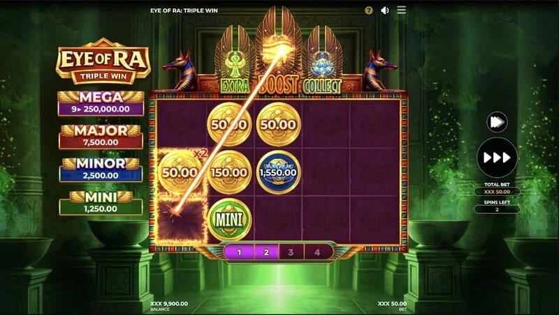 Eye of Ra Triple Win - pagesë e madhe sipas linjës pas grumbullimit të arkave